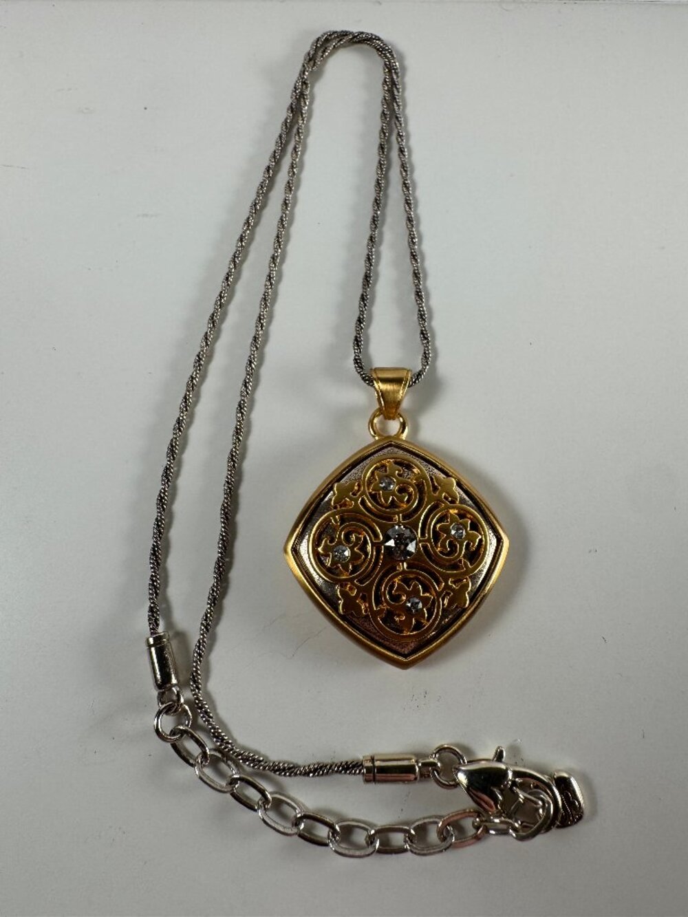 Brighton Pink City Journey to India Reversible Peacock Necklace JM2162